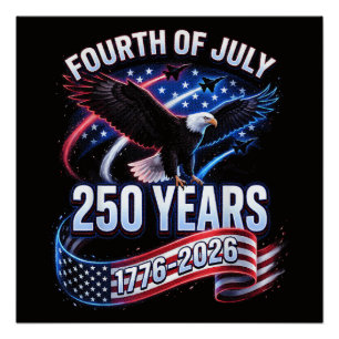 250. Jahrestag USA 1776-2026 Patriotischer Amerika Poster