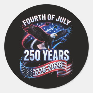 250. Jahrestag USA 1776-2026 Patriotischer Amerika Runder Aufkleber