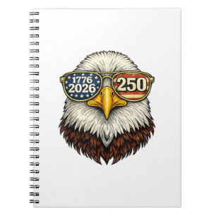 250. Jahrestag USA 1776-2026 Patriotischer Weißkop Notizblock