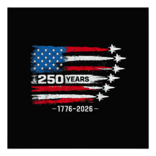 250 Jahrestag USA 250. Amerikanisch 250 Jahre 4. J Poster