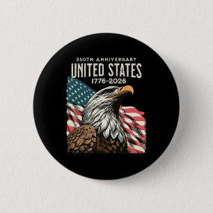 250 Jahrestag USA 250. US-Flagge Patriotisch 4. Ju Button