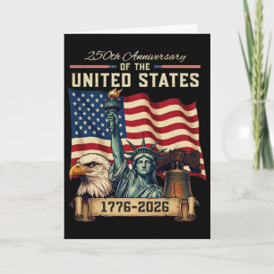 250 Jahrestag USA 250. US-Flagge Patriotisch 4. Ju Karte
