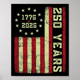 250 Jahrestag USA 250. US-Flagge Patriotisch 4. Ju Poster