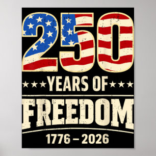 250. Jahrestag USA 4. Juli Patriotisch 250 Jahr Poster