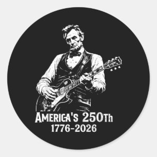 250 Jahrestag USA Abe 16. Präsident Gitarre 250 Runder Aufkleber