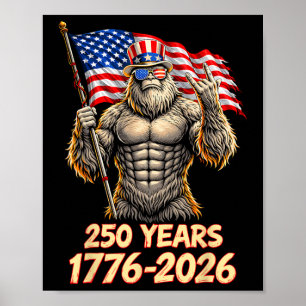 250 Jahrestag USA-Flagge 250 Jahre 1776 2026 Bigfo Poster