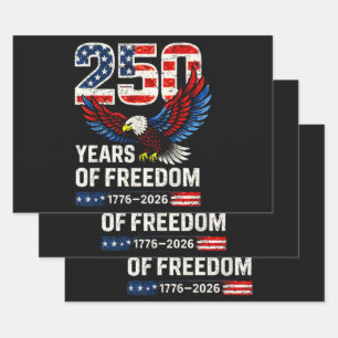 250. Jahrestag USA-Flagge amerikanisch Geschenkpapier Set