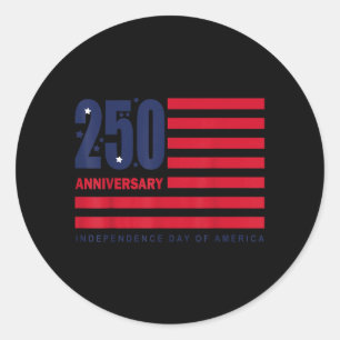 250. Jahrestag USA-Flagge Unabhängigkeitstag 2026 Runder Aufkleber