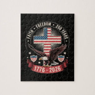 250. Jahrestag USA Glaube Freiheit 4. Juli Puzzle