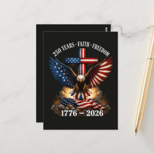 250. Jahrestag USA Glaube Freiheit Postkarte
