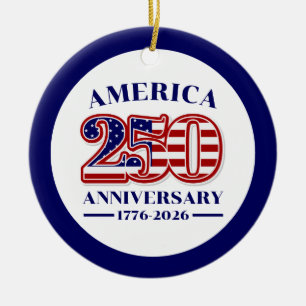 250. Jahrestag USA Patriotisch 1776–2026 Keramik Ornament