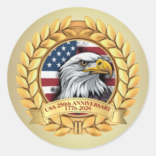 250. Jahrestag USA Patriotisch 1776–2026 Runder Aufkleber