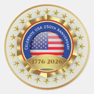 250. Jahrestag USA Patriotisch 1776–2026 Runder Aufkleber