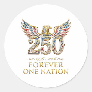 250. Jahrestag USA Patriotisch 4. Juli Unabhängig Runder Aufkleber