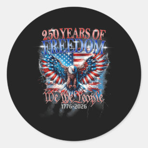 250 Jahrestag USA Patriotischer Adler 250. 4. Runder Aufkleber