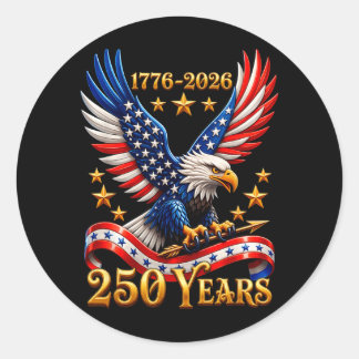 250 Jahrestag USA Patriotischer Adler 250. 4. Runder Aufkleber