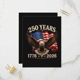 250 Jahrestag USA Patriotischer Adler 250. Einladungspostkarte