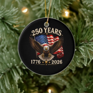 250 Jahrestag USA Patriotischer Adler 250. Keramik Ornament