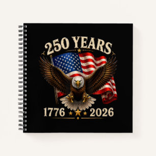 250 Jahrestag USA Patriotischer Adler 250. Notizbuch