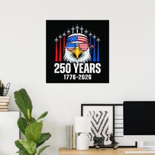 250 Jahrestag USA Patriotischer Adler 250. Poster