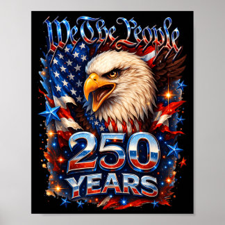 250 Jahrestag USA Patriotischer Adler 250. Poster