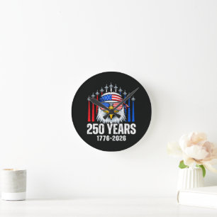 250 Jahrestag USA Patriotischer Adler 250. Runde Wanduhr