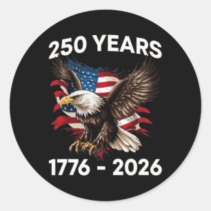 250. Jahrestag USA Patriotischer Adler 250. Unabhä Runder Aufkleber