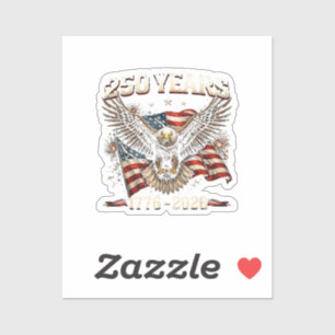 250 Jahrestag USA Patriotischer Adler 250. Unabhän Aufkleber