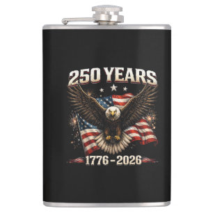 250 Jahrestag USA Patriotischer Adler 250. Unabhän Flachmann