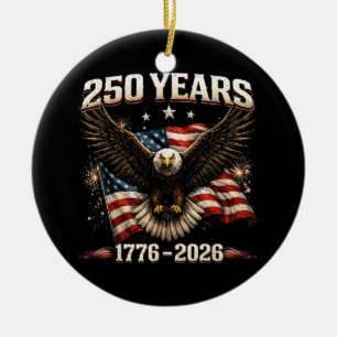 250 Jahrestag USA Patriotischer Adler 250. Unabhän Keramik Ornament
