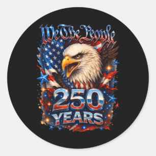 250 Jahrestag USA Patriotischer Adler 250. Unabhän Runder Aufkleber