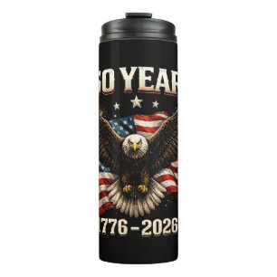250 Jahrestag USA Patriotischer Adler 250. Unabhän Thermosbecher