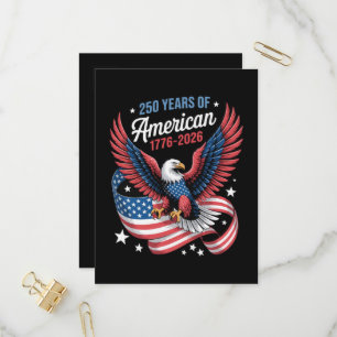 250. Jahrestag USA Patriotischer Adler Einladungspostkarte