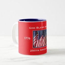250. Jahrestag USA Patriotisches Gott segne Amerik Zweifarbige Tasse