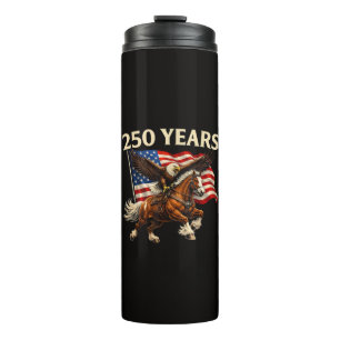 250 Jahrestag USA Western Pferd Adler Thermosbecher