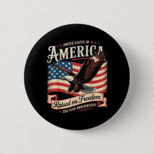 250. Jahrestag von Amerika 4. Juli US-Flagge Button
