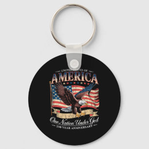 250. Jahrestag von Amerika USA Nation unter Gott Schlüsselanhänger