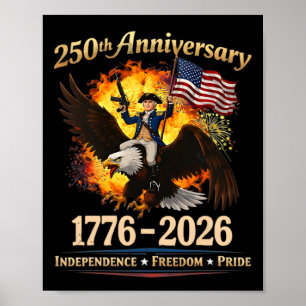 250. Jubiläum 1776 2026 Lustiger George Washington Poster