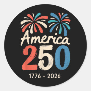 250. Jubiläum 250 Amerikanischer 4. Juli Runder Aufkleber