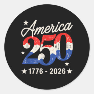 250. Jubiläum 250 Amerikanischer 4. Juli Runder Aufkleber