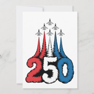 250. Jubiläum 4. Juli Jet Patriotisch   Dankeskarte