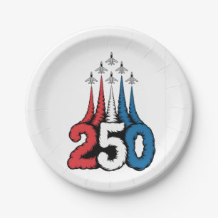 250. Jubiläum 4. Juli Jet Patriotisch Pappteller