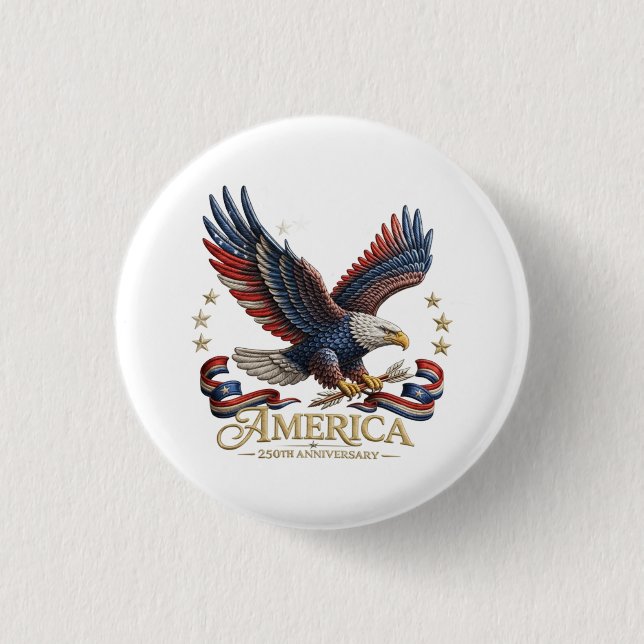 250. Jubiläum Amerika Patriotischer Button (Vorderseite)