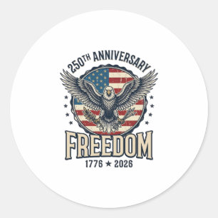 250. Jubiläum Freedom Eagle Patriotisches Vintage Runder Aufkleber