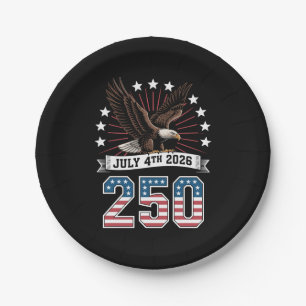 250. Jubiläum Patriotisch 4. Juli 1776 2026 Pappteller