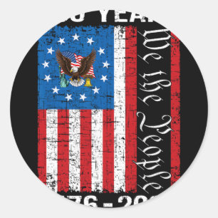 250. Jubiläum USA 250 Jahr Amerika Patriotisch 4 Runder Aufkleber