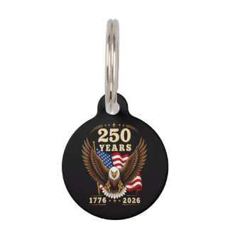 250. Jubiläum USA 250 Jahre 1776-2026 Haustiermarke