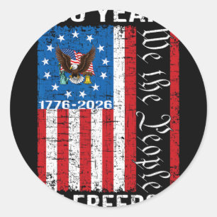 250. Jubiläum USA 250 Jahre Amerika Patriotisch 4 Runder Aufkleber