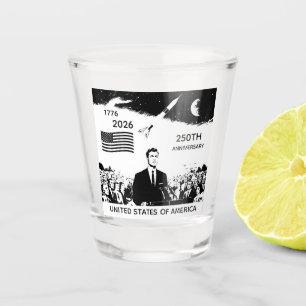 250. Jubiläum USA, Amerikanische Flagge / Patrioti Schnapsglas