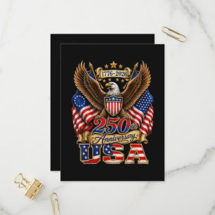 250. Jubiläum USA-Flagge 250 Jahre Amerikanisch Einladungspostkarte
